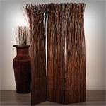 Room divider "NATURE" partition willow folding screen paravent brown