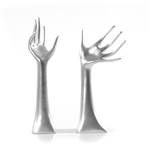 2 DESIGNER JEWELLERY DISPLAY HANDS BAM cast stone silver