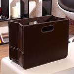 Faux leather newspaper holder "BUSINESS" box news paper brown