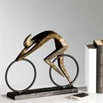 Design sculpture "RACER" | bronze, 14.5x11.5x3", cast stone | cyclist