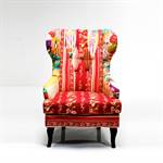 Large armchair "PATCHWORK" upholstered fabric multicoloured