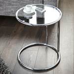 Design coffee table "GALANO" glass table silver round Ø 15.5"
