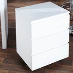Mobile filing drawer cabinet "MOVE" for office highgloss white
