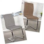 Elegant cantilever chair "LINEA II" dining chair with fabric cover