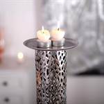 Big candle holder "ETERNAL" candle stand metal 39.5" antique-silver
