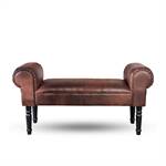 Design seating bench "BRUNO"cushioned brown 39.5"