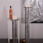 Candle holder set "ETERNAL" 2 pcs stand  metal 31.5"/39.5" silver