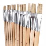 12 pcs. paintbrush set | Flat brushes sizes 1-12 | Natural bristles