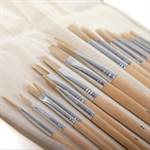 Paintbrush set | 18 Brushes roll-up case, round & flat natural bristle