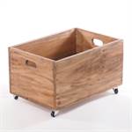 Rollable wooden chest "BOX" | 26x45x30 cm, recycled wood | storage