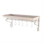 Vintage coat rack shelf "LILY" | antique-white, 24" | wall mounting