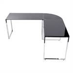 CORNER DESK "METROPOL" | 63"/71", black, metal, glass | office table