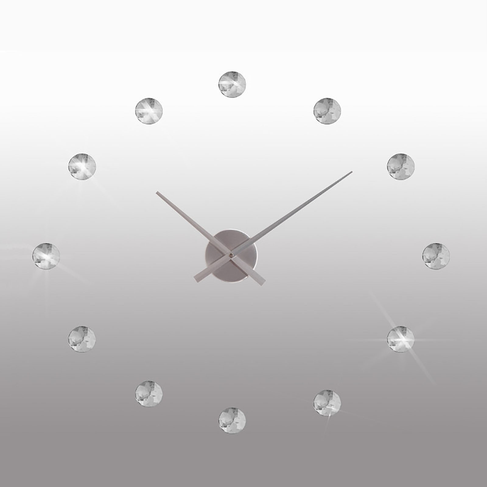 Design Wanduhr Funk Glas schwarz Chrom Zahl groß silber Uhr Luxusuhr modern neu 