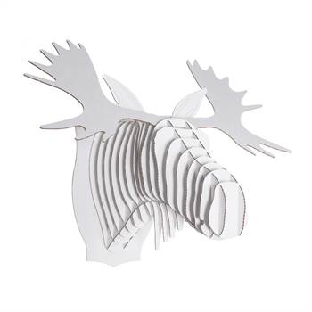 3D &quot;CARDBOARD SAFARI&quot; wall mounted head trophy white large