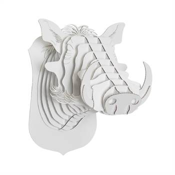 CARDBOARD SAFARI | white, 3D animal head | wall mounted decoration