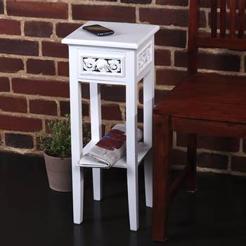Telephone table &quot;VINTAGE&quot; country style white washed