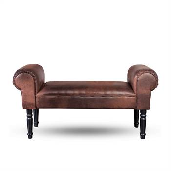 Design seating bench &quot;BRUNO&quot;cushioned brown 39.5&quot;