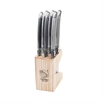LAGUIOLE steak knives &quot;PREMIUM&quot; | stainless steel blade | knife block