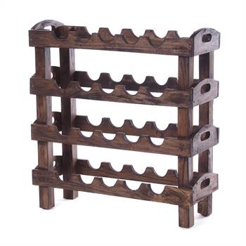 Wine rack &quot;RUSTIC&quot; | 66x61x24 cm, recycled wood | bottle stand