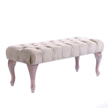 Upholstered baroque bench &quot;CHARLOTTE&quot; | golden, 39&quot; | seating bench