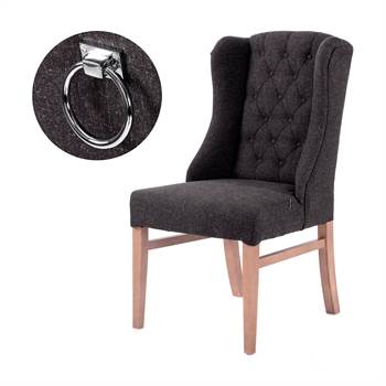 Dining chair &quot;CLASSY-VINTAGE&quot; | wood, fabric, ring | upholstered chair