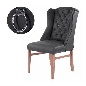 Dining chair &quot;CLASSY-VINTAGE&quot; | artificial leather, ring | living room