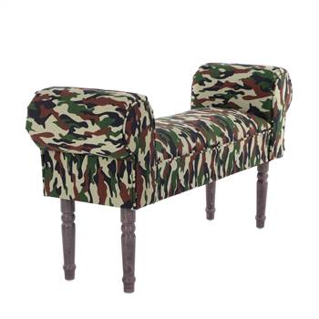 Seating bench &quot;CAMOUFLAGE&quot; | 39.5&quot;, upholstered | vanity bench