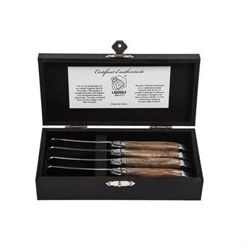 LAGUIOLE BUTTER KNIFE SET &quot;LUXIVIO&quot; | stainless steel &amp; olive wood