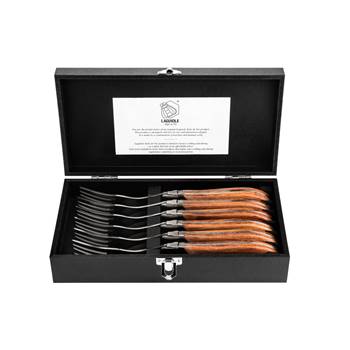 LAGUIOLE fork set &quot;LUXIVIO&quot; | stainless steel, rosewood | 6 forks