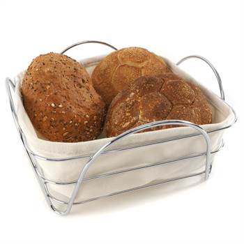 Bread basket &quot;CURVE&quot; | with fabric, 20x20 cm | bread bin