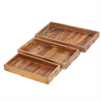 3 Pcs tray set &quot;VALET&quot; | 18x10.5&quot;, recycled wood | kitchen trays