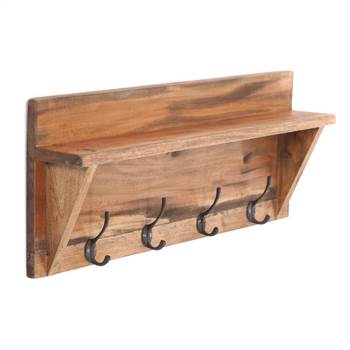 Coat rack with shelf &quot;VINTAGE&quot; | 60cm, recycled wood | wardrobe