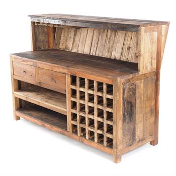 Bar cabinet &quot;WASTEWOOD&quot; | 59x43x21.5&quot; | wooden cupboard