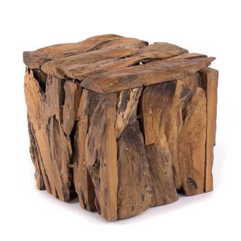Driftwood seating box &quot;TEAK 30&quot; | recycled wood, 30x30x30 cm | stool