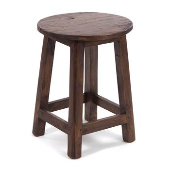 Stool &quot;COTTAGE&quot; | mahogany, round, 46x30 cm (HxW) | decoration stool