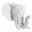 3D "CARDBOARD SAFARI" wall mounted head trophy white large