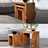 Rustic table set "MADEIRA" 3 pcs sidetable made sheesham wood Pic:1
