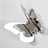 Giant design wall clock "BUTTERFLIES" walldecoration silver chrome Pic:4
