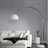 HUGE BIG BOW RETRO DESIGN ARC LAMP floorlamp light white Pic:2
