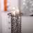 Big candle holder "ETERNAL" candle stand metal 31.5" antique-silver