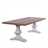 Dining table "ST. ANTON" | ash tree, antique grey oiled, white legs