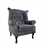 Chesterfield wing chair "MANCHESTER" | antique grey, 41.5" | armchair